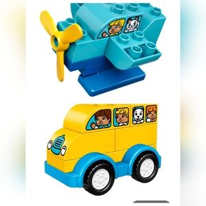 Lego Building Block Set with Yellow and Blue Pieces